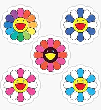 Happy Flower☆彡 Amazon.com - Takashi Murakami Happy Flower 5 Pack Sticker